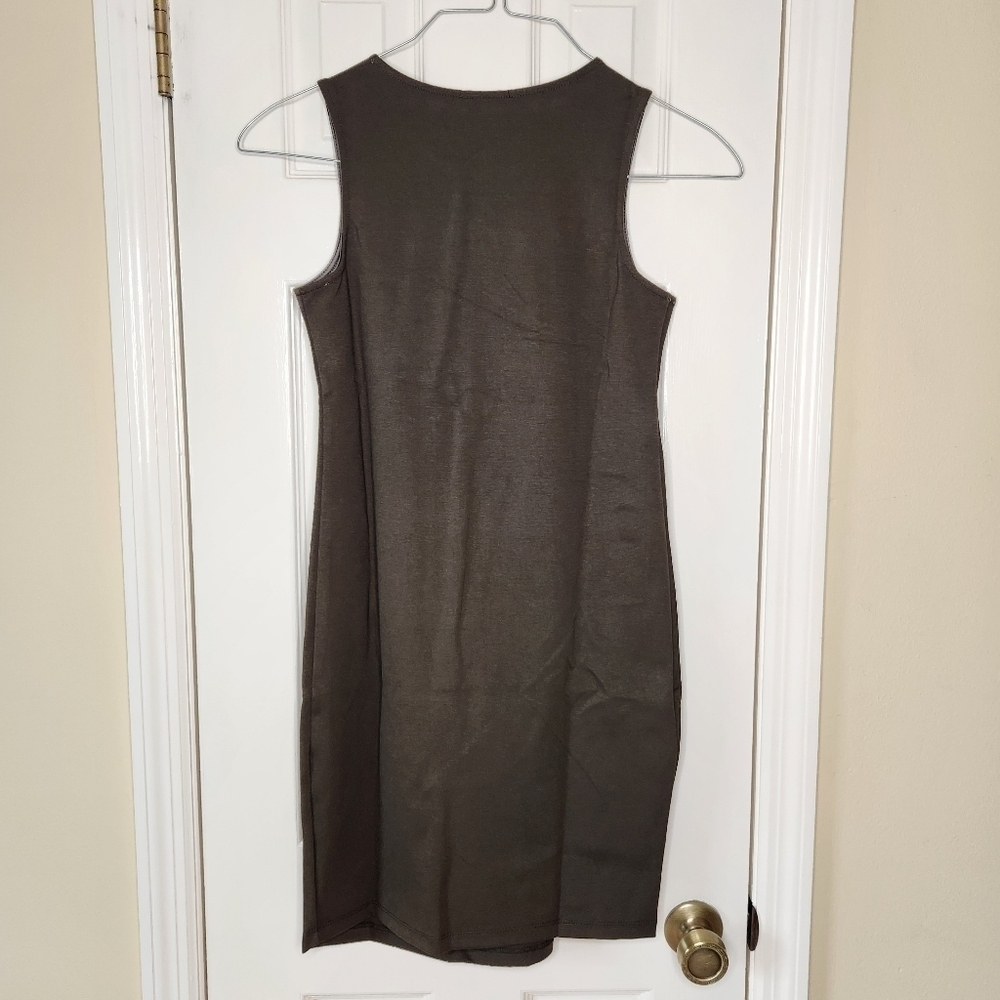 Heatherly Astrid Ruched Dress Dark Olive Green Size XS - Picture 2 of 10